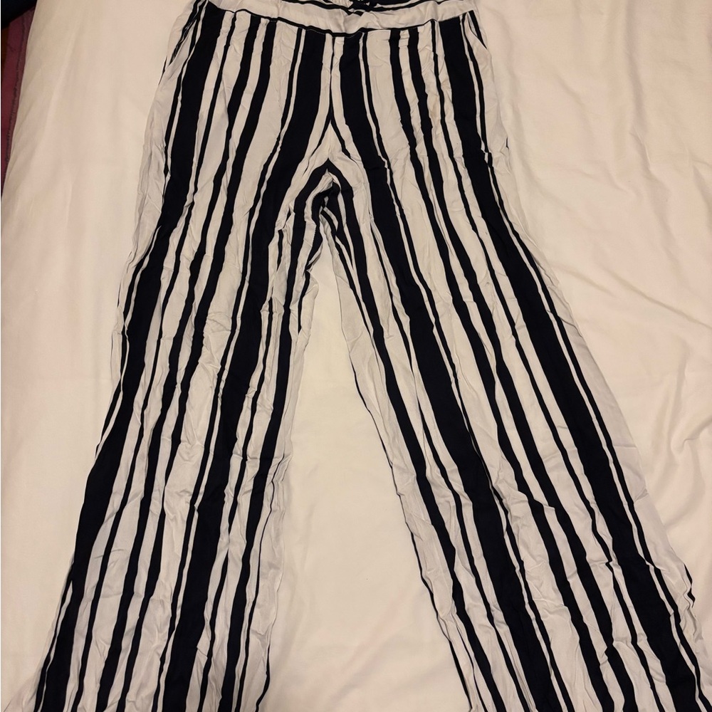 Cynthia Rowley Navy and White Striped Pants